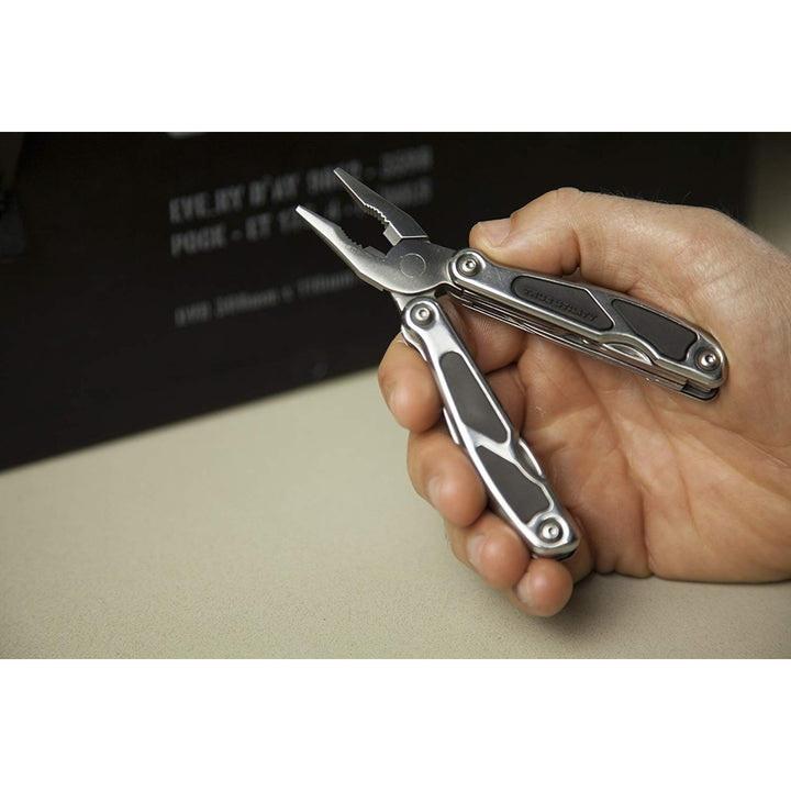 True Utility MultiMate Mini Tool - Pliers Screwdriver Knife Bottle and Can Opener Wire Cutter Hook Blade Awl Image 3