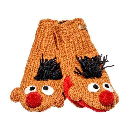 Knitwits Kids Sesame Street Knit Wool Mittens - Ernie Image 1