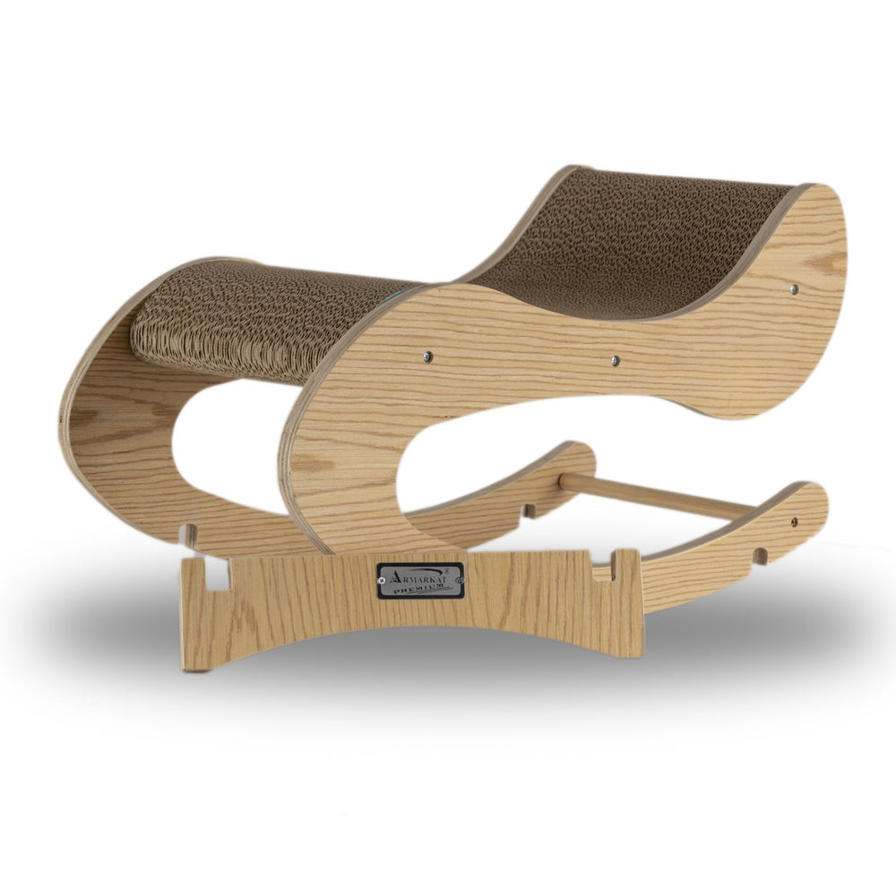 Armarkat S1302 Wooden Cat Rocking Chair Detachable Swing Natural Poplar Wood Image 2