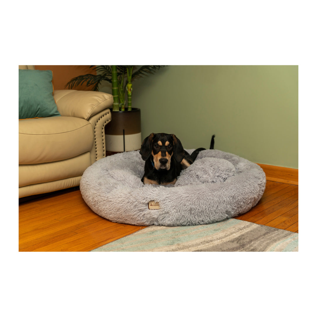 Armarkat Extra LargeFluffy Gray Round Cat Bed - C71NHS Image 6