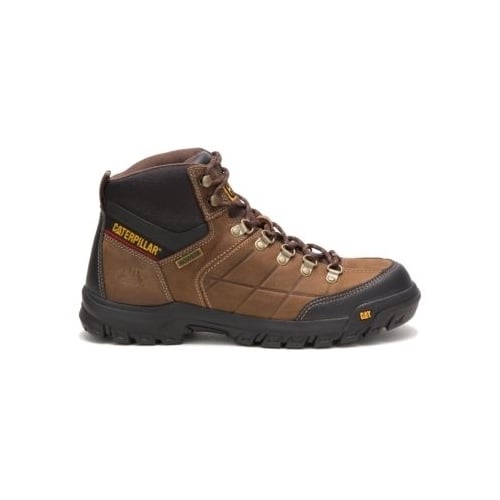 Caterpillar Mens Threshold Waterproof Soft Toe Work Boot Real Brown - P74128 REAL BROWN Image 1