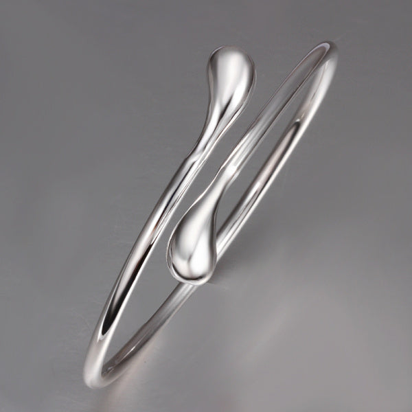 925 Silver Plated Water Drop Adjustable Bangle Image 3