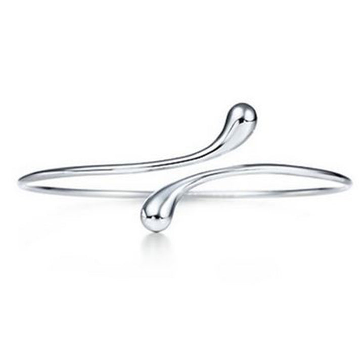 925 Silver Plated Water Drop Adjustable Bangle Image 4