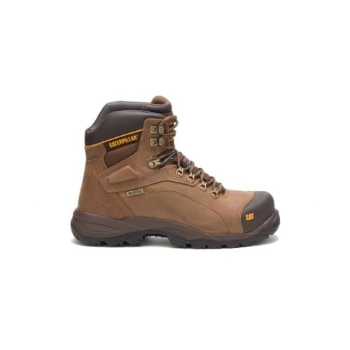 CATERPILLAR WORK Mens Diagnostic Hi Waterproof Thinsulate Steel Toe Work Boot Dark Beige - P89940 DARK BEIGE Image 1