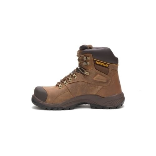 CATERPILLAR WORK Mens Diagnostic Hi Waterproof Thinsulate Steel Toe Work Boot Dark Beige - P89940 DARK BEIGE Image 3