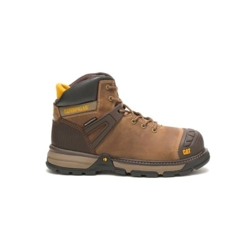 CATERPILLAR WORK Mens Excavator Superlite Waterproof Carbon Composite Toe Work Boot Dark Beige - P91218 DARK BEIGE Image 2