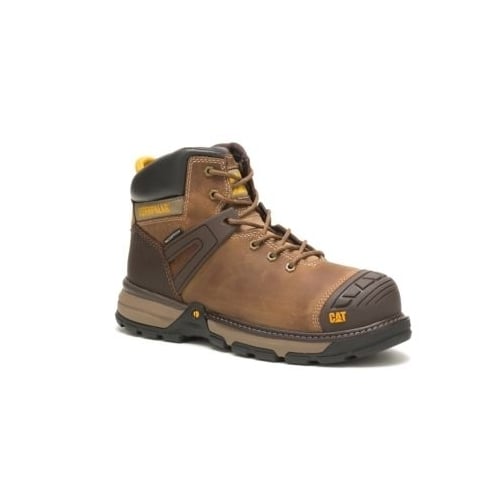 CATERPILLAR WORK Mens Excavator Superlite Waterproof Carbon Composite Toe Work Boot Dark Beige - P91218 DARK BEIGE Image 2