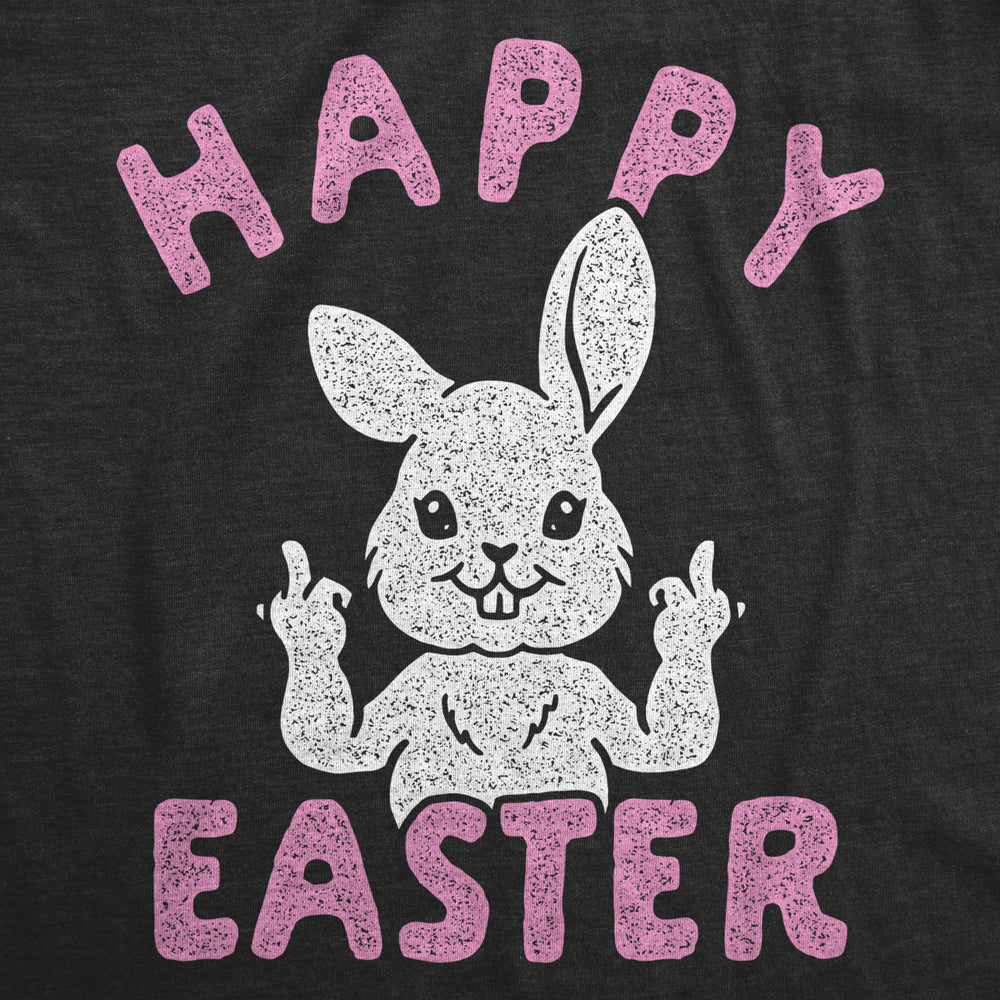 Mens Happy Easter Middle Finger T Shirt Cute Funny Offensive Bunny Hilarious Top Image 2