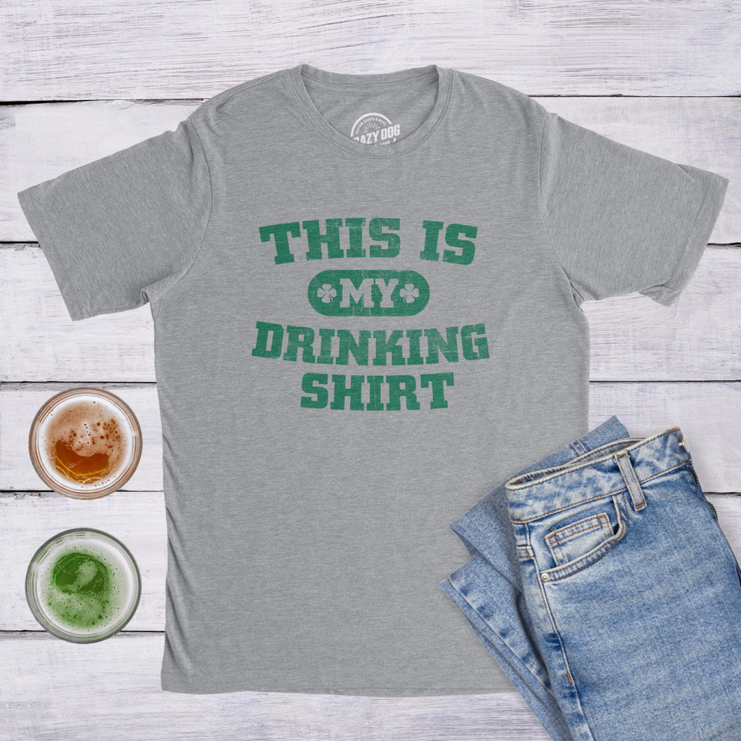 Mens This is my Drinking T Shirt Funny Party Saint Patricks Day St Patty Tee Image 4