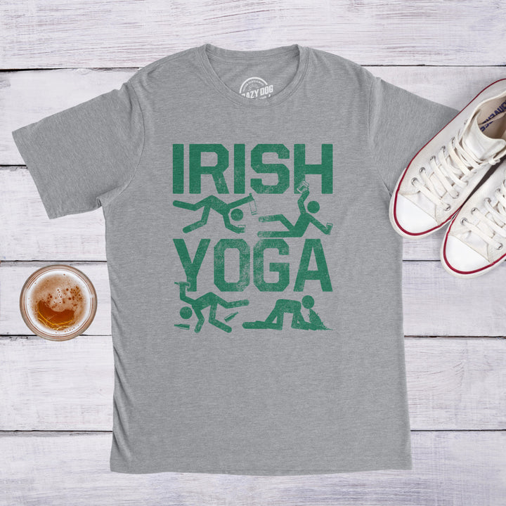 Mens Irish Yoga T Shirt Funny Saint Patricks Day Drinking Tee St Patty Graphic Image 4