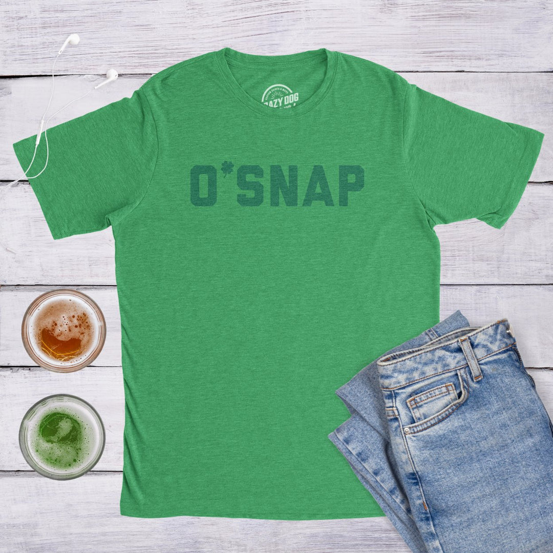 Mens O Snap T Shirt Funny Shamrock Saint Patricks Day Irish St Patty Tee for Him Image 4