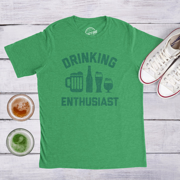 Mens Drinking Enthusiast T shirt Funny St Patricks Day Saying Cool Saint Paddy Image 4