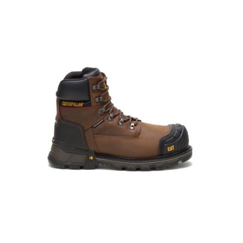 CATERPILLAR WORK Mens Excavator XL 6" Waterproof Composite Toe Work Boot Dark Brown - P90991 DARK BROWN Image 1