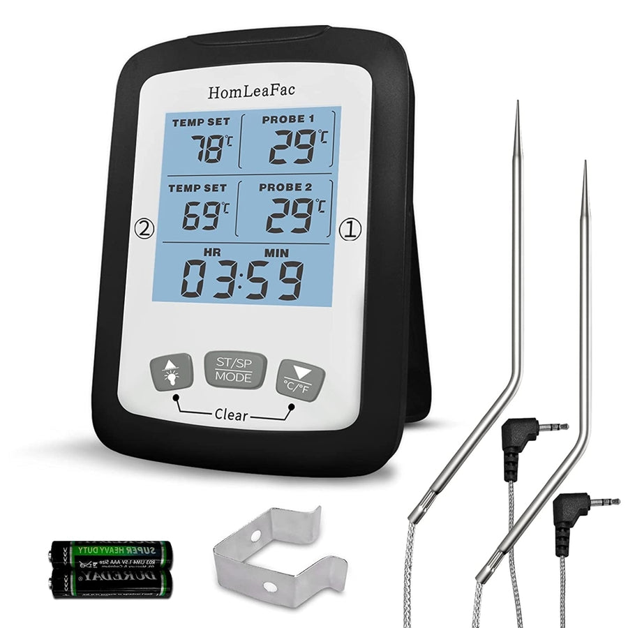 Meat ThermometerDual Probe Digital Instant Read Food Thermometer with Alarm and Calibration FunctionLarge Backlit Screen Image 1