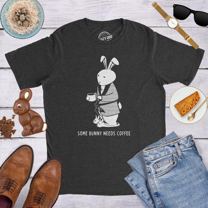 Mens Some Bunny Needs Coffee T Shirt Cute Easter Faith Sarcastic Caffeine Tee Image 4