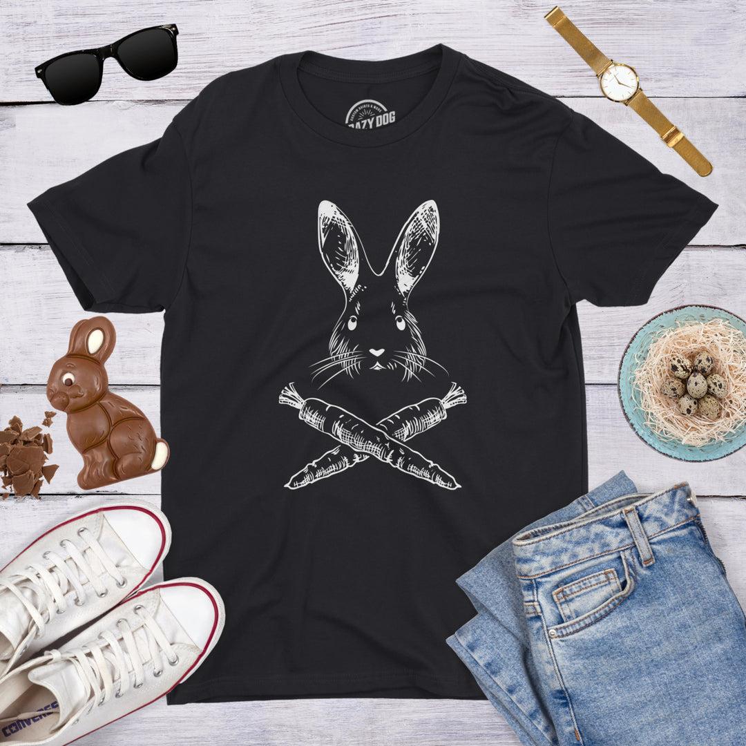 Jolly Roger Easter T Shirt Funny Bunny Skull Crossbones Egg Hunt Dad Flag Tee Image 4