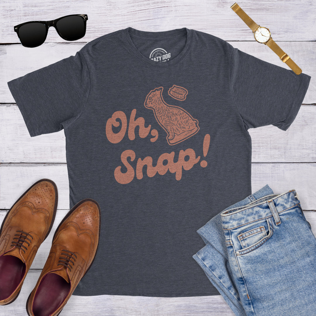 Mens Oh Snap T shirt Funny Chocolate Easter Bunny Basket Egg Hunt Image 4