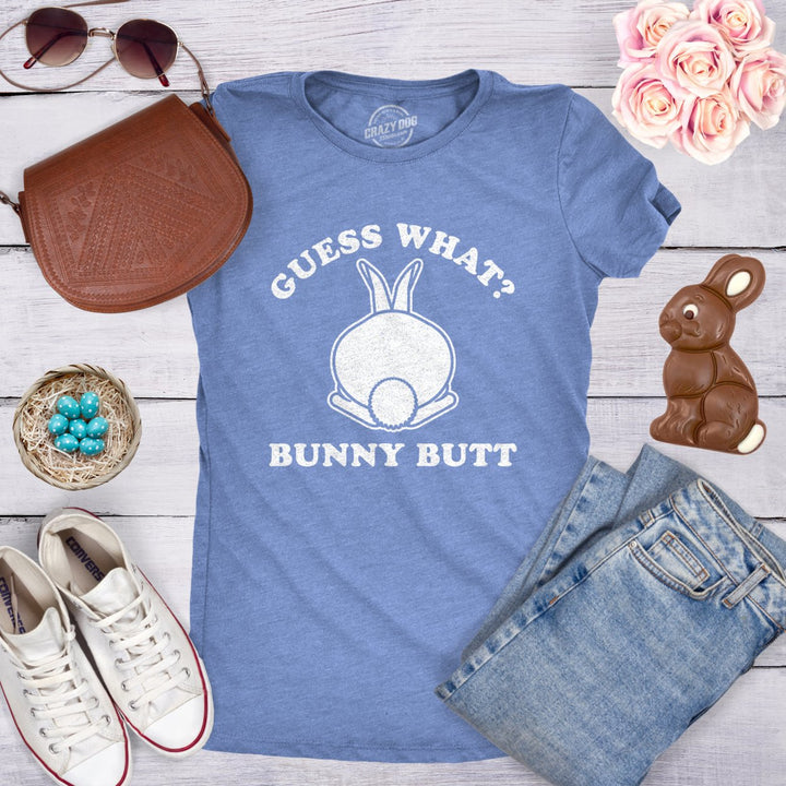 Womens Guess What Bunny Butt T shirt Funny Easter Sunday Gift for Egg Basket Image 4