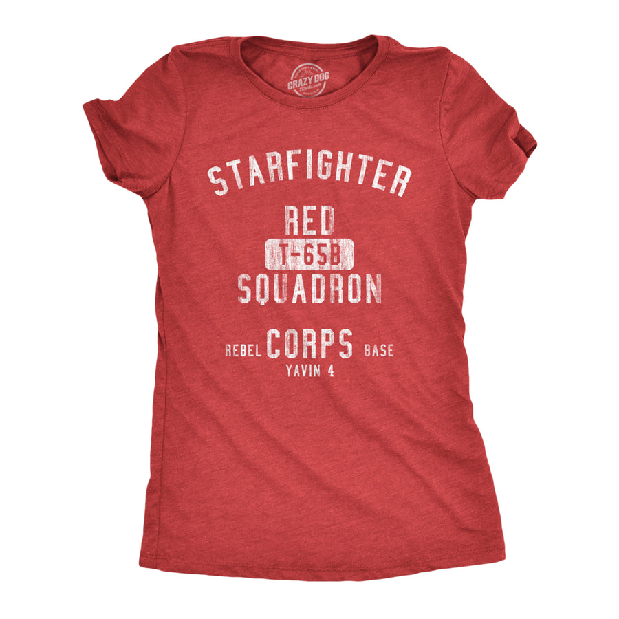 Womens Starfighter Red Squadron T Shirt Funny Vintage Graphic Nerdy Tee For Guys Image 1