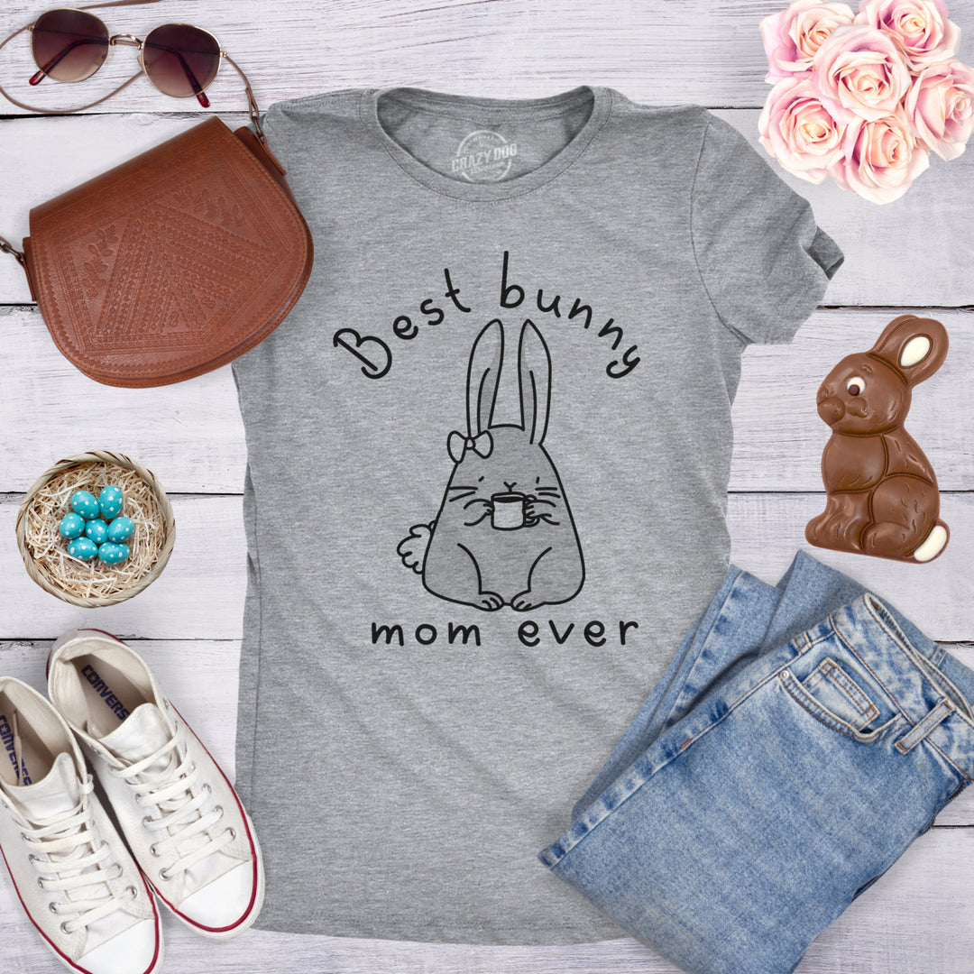 Womens Best Bunny Mom Ever T shirt Funny Funny Easter Sunday Graphic Novelty Tee Image 4