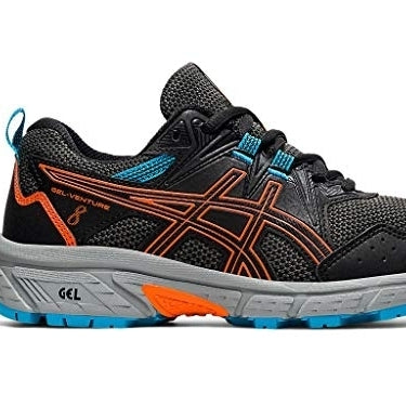 ASICS Kids Gel-Venture 8 Grade School Running Shoes Black/Marigold Orange - 1014A141-005 M US BLACK/MARIGOLD ORANGE Image 1