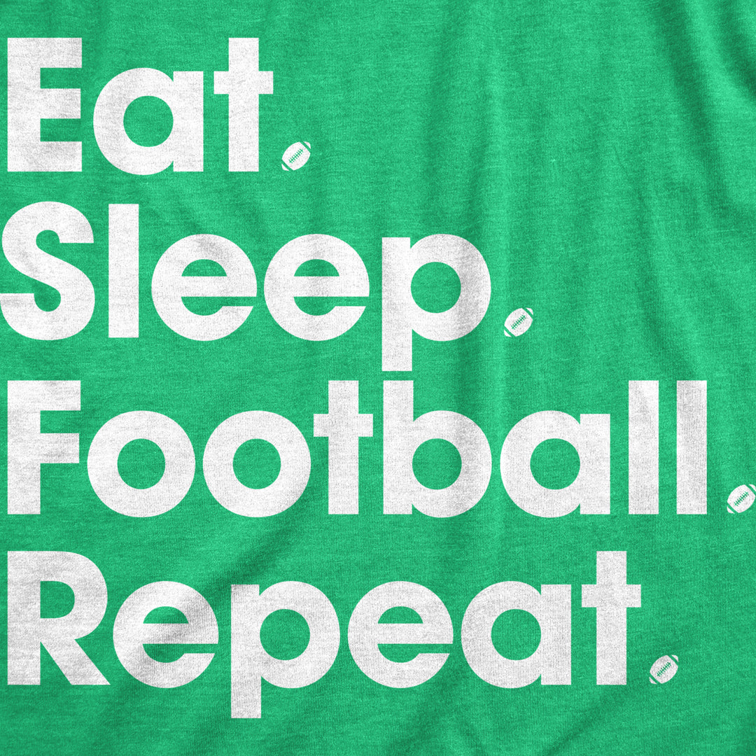 Mens Eat Sleep Football Repeat T Shirt Funny Foot Ball Hilarious Game Day Cool Top Image 2