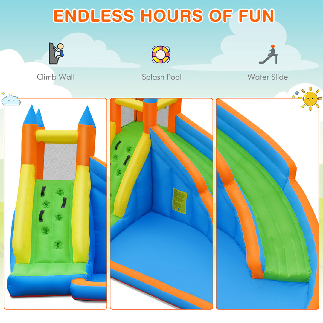 Inflatable Water Slide Mighty Bounce House Jumper Castle Moonwalk W/ 735W Blower Image 6