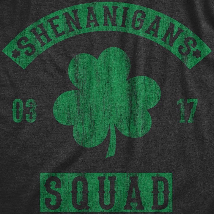 Mens Shenanigans Squad T Shirt Funny St Patricks Day Clover Graphic Saint Paddy Tee Image 2