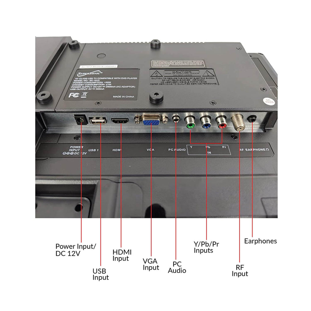 24" Supersonic 12 Volt AC/DC LED HDTV with DVD PlayerUSBSD Card Reader and HDMI (SC-2412) Image 4