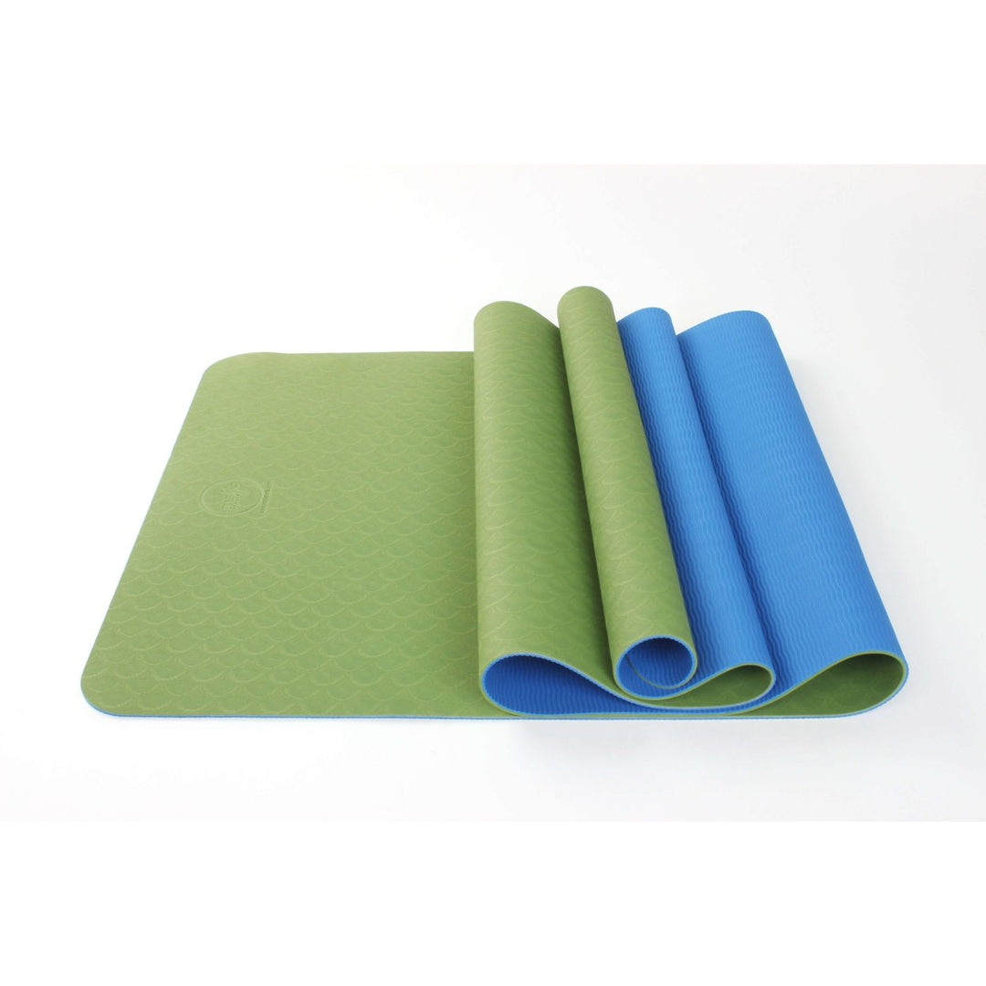 2-Tone TPE Eco-Friendly Yoga Mat 24x68 Non-Slip Lightweight Travel Friendly Image 4