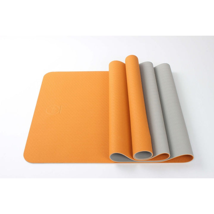 2-Tone TPE Eco-Friendly Yoga Mat 24x68 Non-Slip Lightweight Travel Friendly Image 1