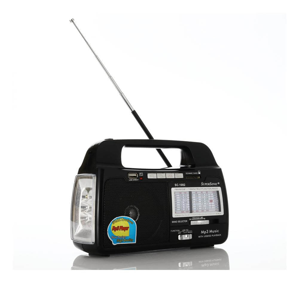 9 Band AM/FM/SW1-7 Portable Radio with Built-In Torch Light Image 9