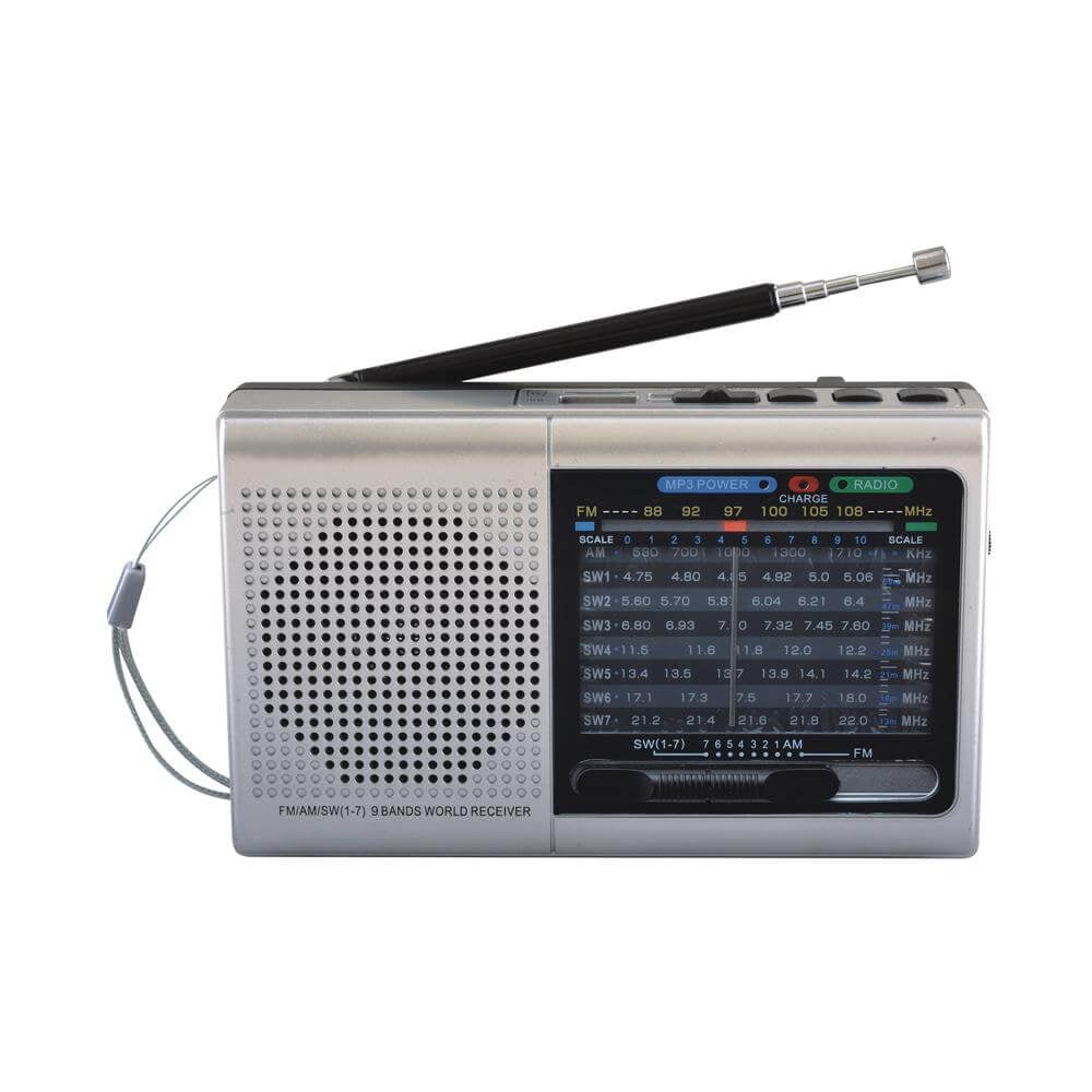 9 Band Radio Bluetooth Portable AM FM SW1-7 USB Micro SD Rechargeable Battery Image 1