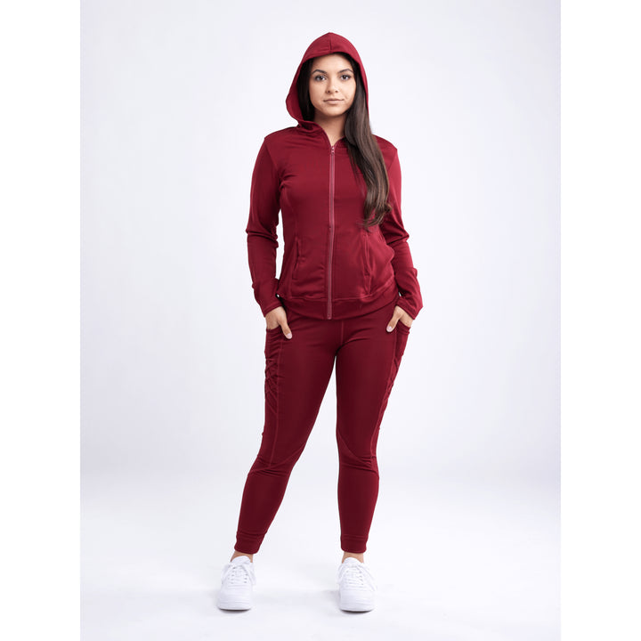 Athletic Fitted Zip-Up Hoodie Jacket with Pockets Image 12