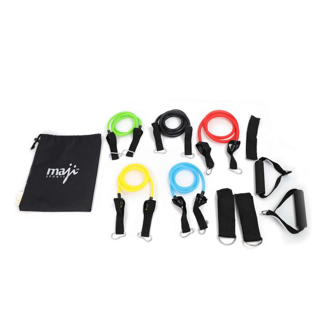 Max Resistance Tube Kit Full Body Workout Portable Fitness Exercise Bands 11 pcs Image 1