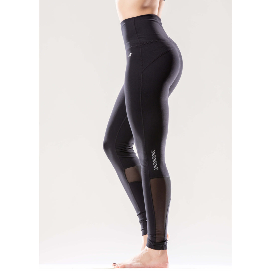 Energique Athletic Leggings with Reflective Strips and Mesh Panels Image 4