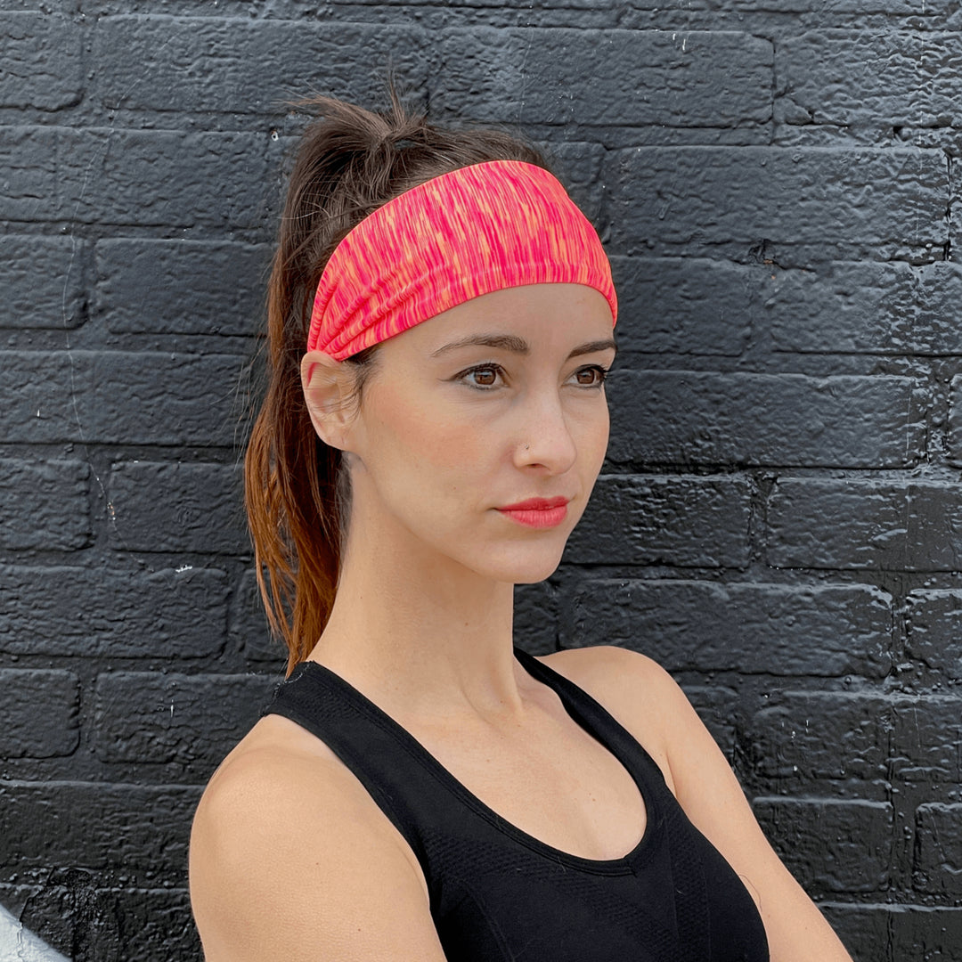 Extra-Wide Sweat-Wicking Headband for Men and Women Fitness Sports Nylon Spandex Image 1