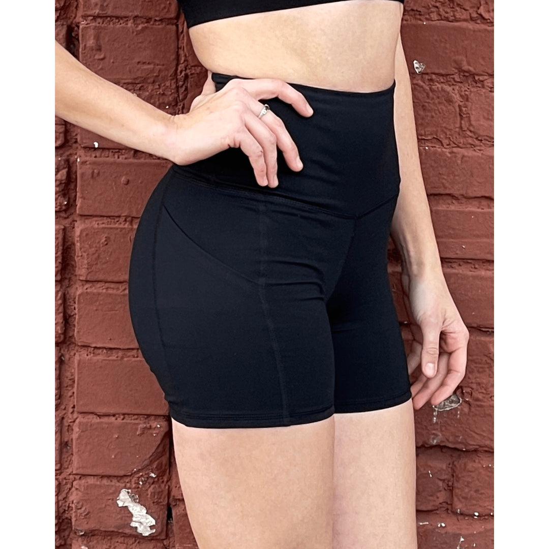 JupiterGear High-Waisted Athletic Shorts for Women with Side Pockets Black S Image 1