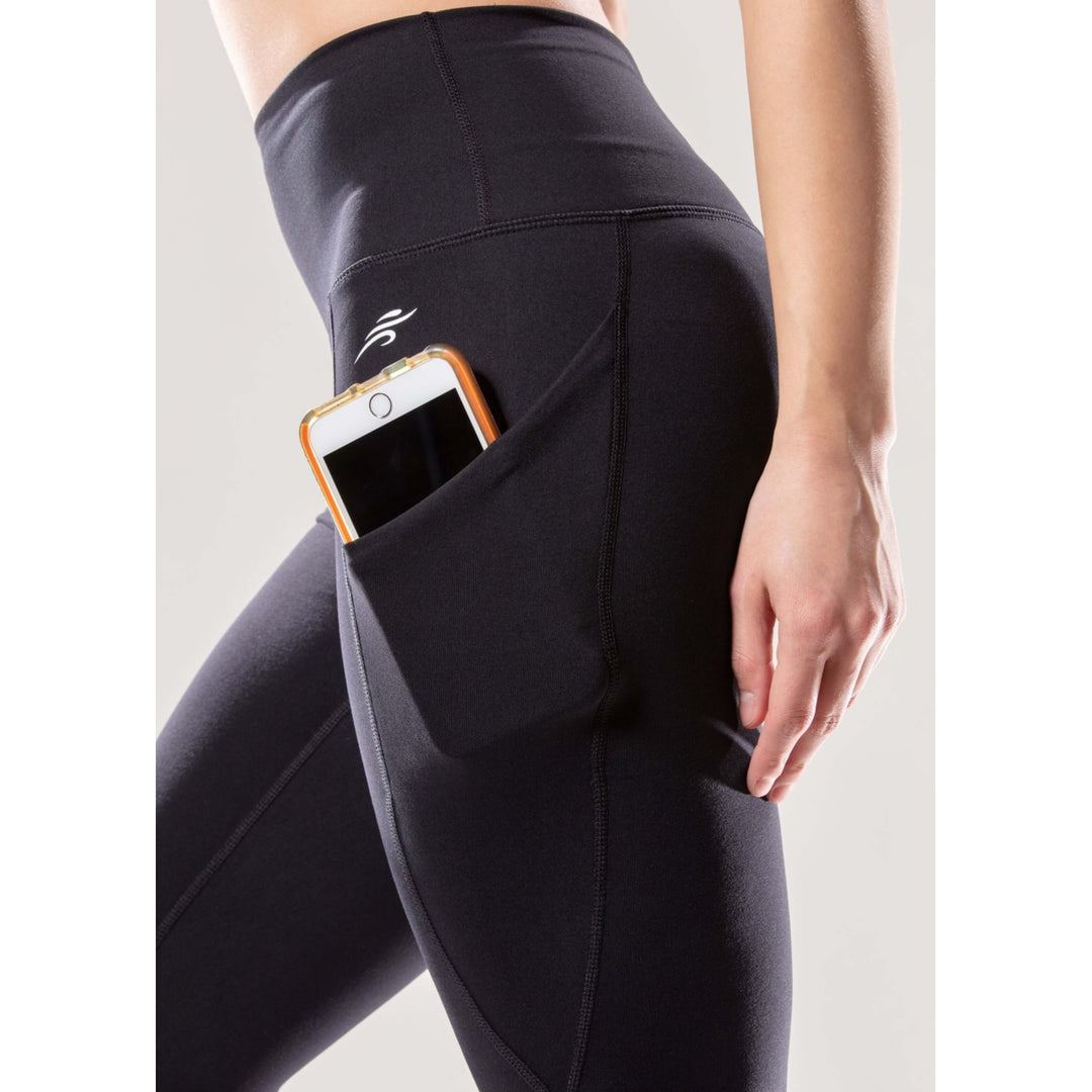 Jolie High-Waisted Capri Leggings with Pockets Moisture-Resistant Compression 50 UV Image 6