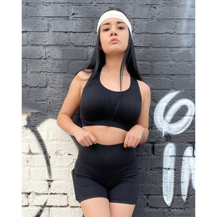 JupiterGear High-Waisted Athletic Shorts for Women with Side Pockets Black S Image 4