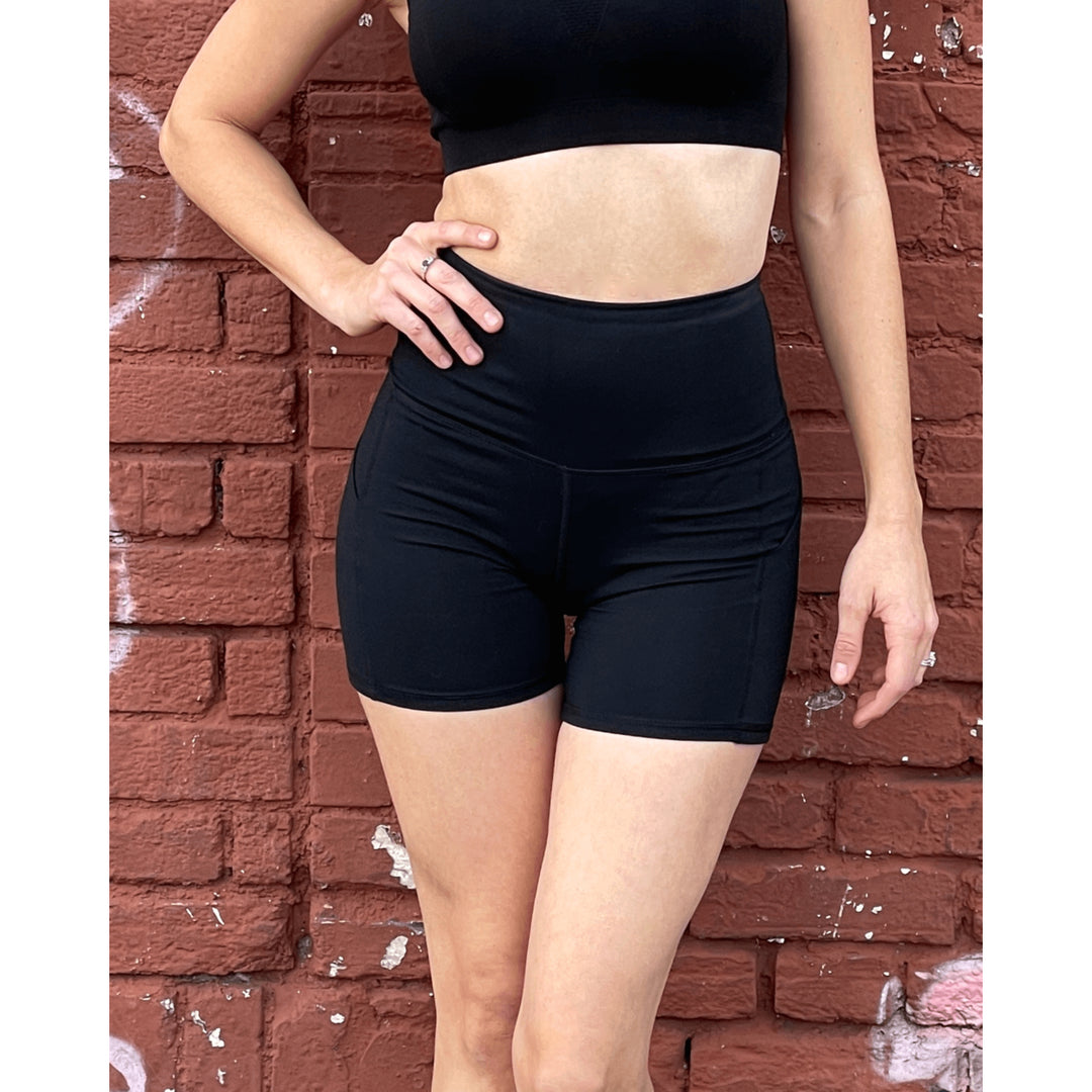 JupiterGear High-Waisted Athletic Shorts for Women with Side Pockets Black S Image 8