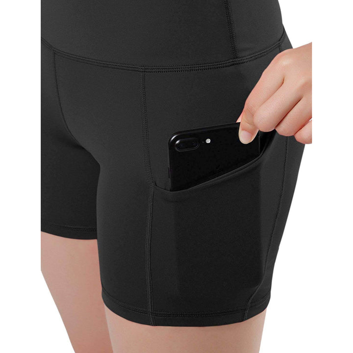 JupiterGear High-Waisted Athletic Shorts for Women with Side Pockets Black S Image 12