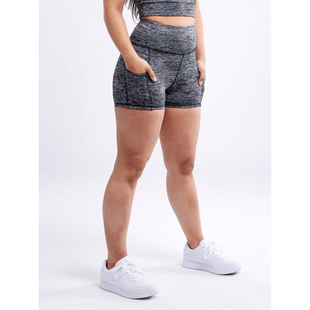 High-Waisted Athletic Shorts with Side Pockets Image 3