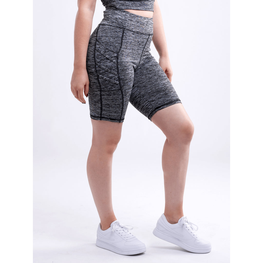 JupiterGear High-Waisted Workout Shorts with Pockets Criss-Cross Design Womens Image 1