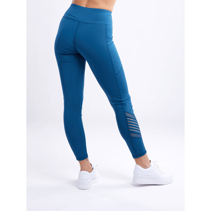 High-Waisted Pilates Leggings with Side Pockets and Mesh Panels Image 7