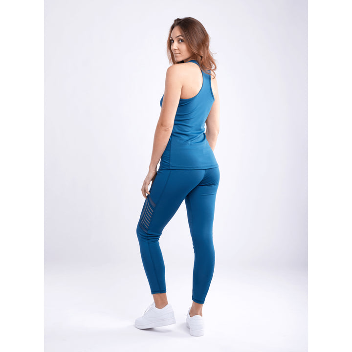 High-Waisted Pilates Leggings with Side Pockets and Mesh Panels Image 9