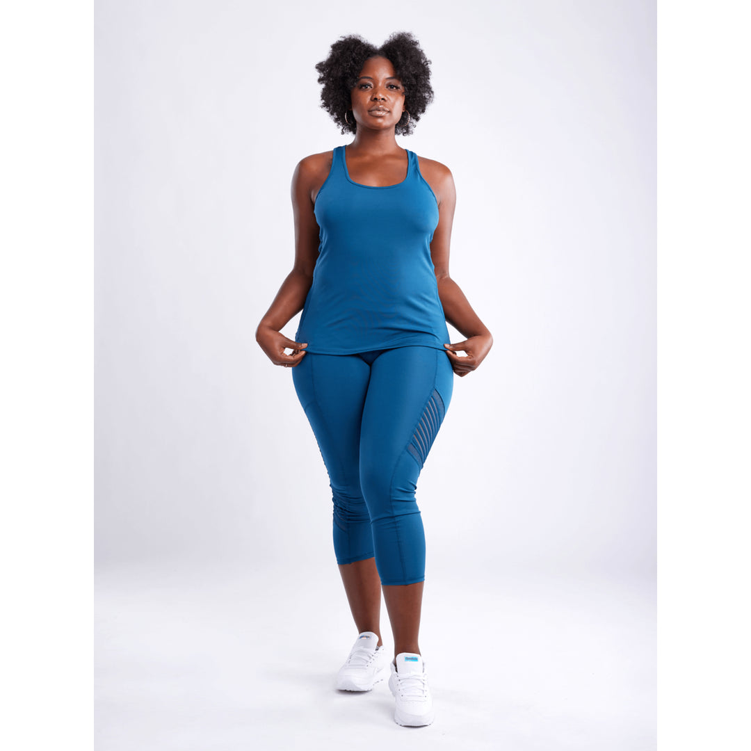 High-Waisted Pilates Leggings with Side Pockets and Mesh Panels Image 10