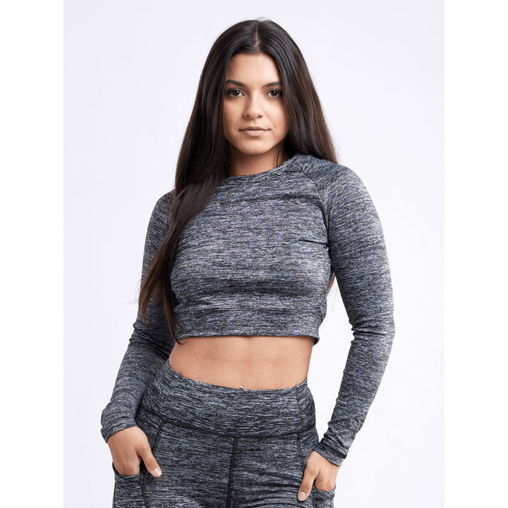 Long-Sleeve Crop Top Image 1