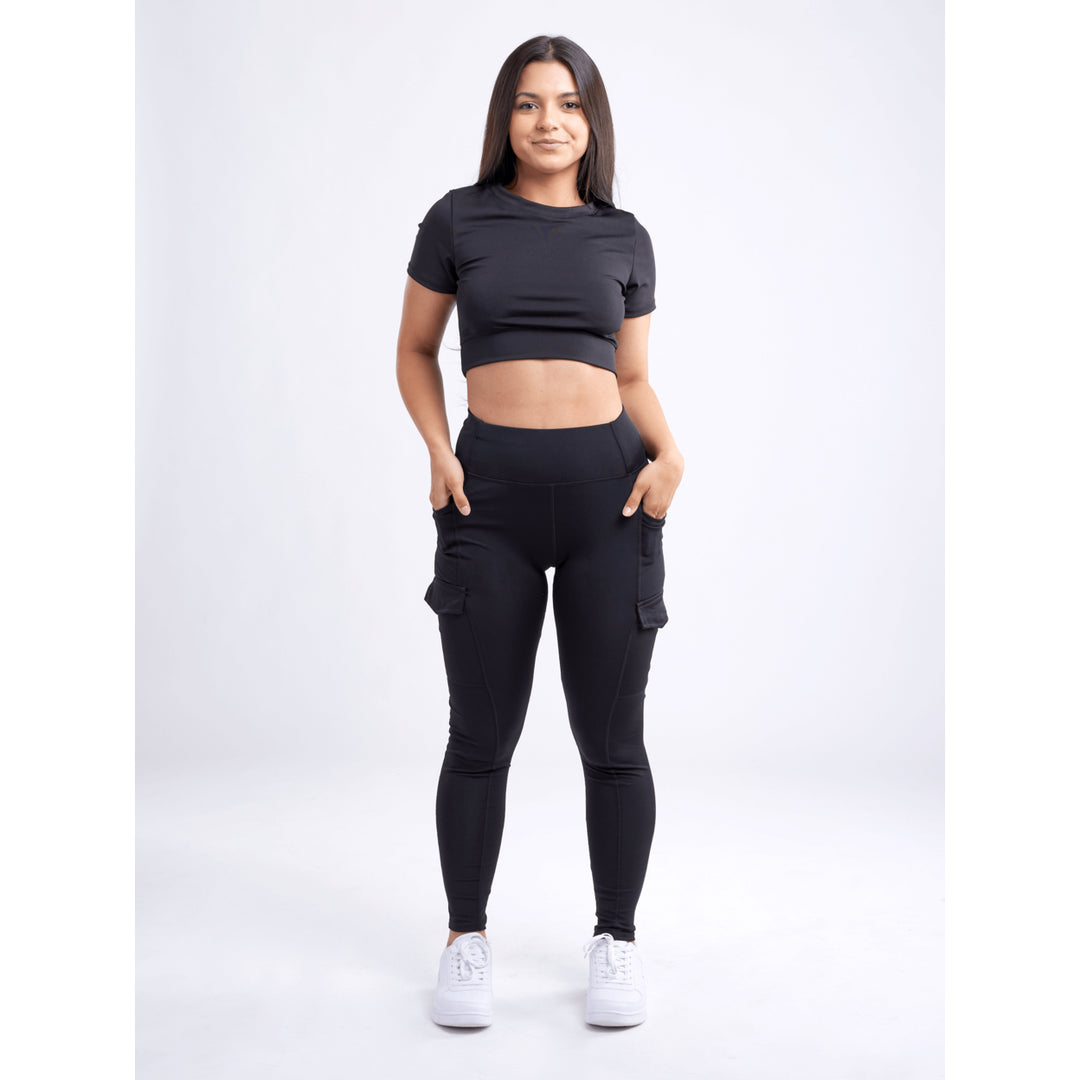 High-Waisted Leggings with Side Cargo Pockets Image 7