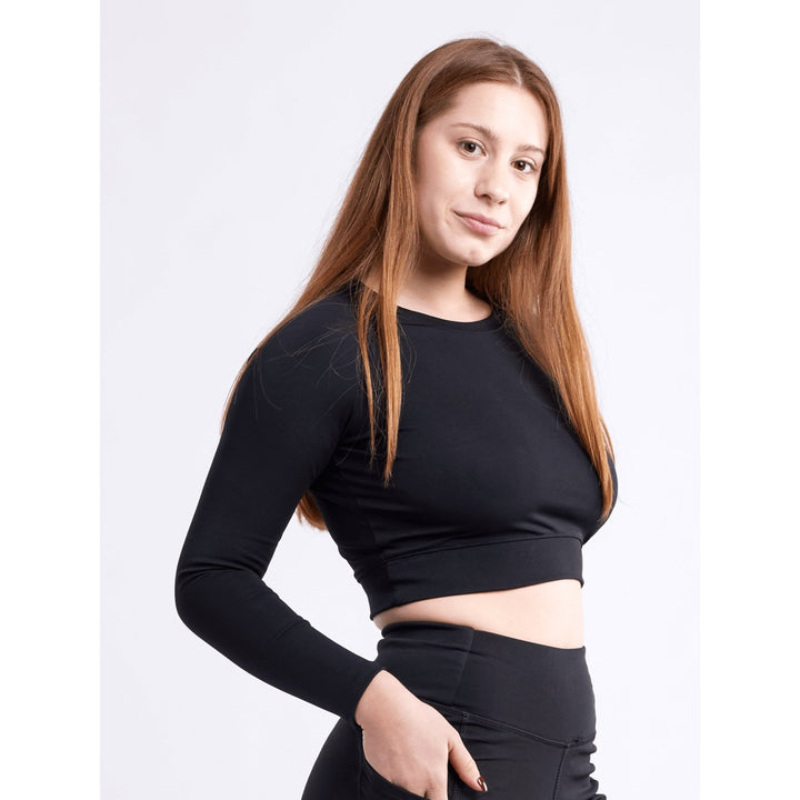 Long-Sleeve Crop Top Image 2